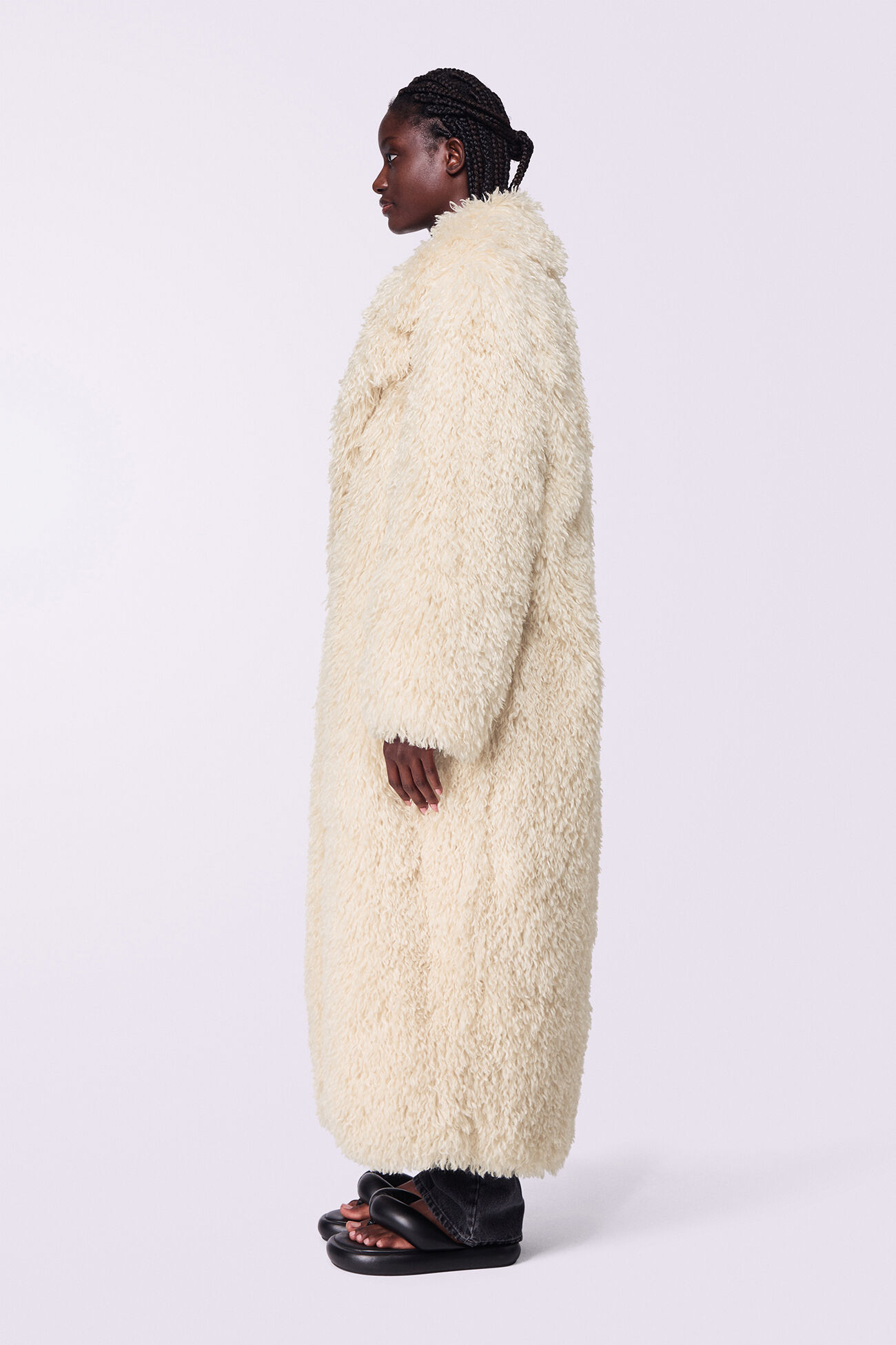 Unisex Faux Fur Coat Cream